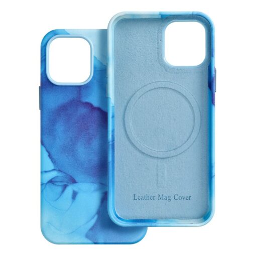 iPhone 12 umbris MagSafe kunstnahast lained sinine 6