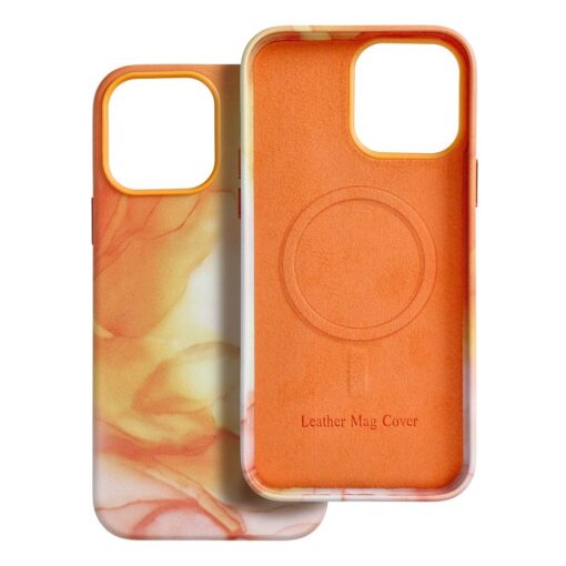 iPhone 13 PRO MAX umbris MagSafe kunstnahast lained oranz 6