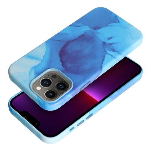 iPhone 13 PRO MAX umbris MagSafe kunstnahast lained sinine 1