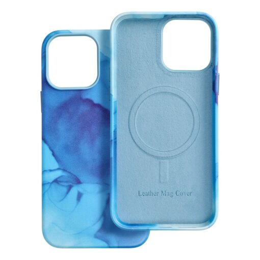 iPhone 13 PRO MAX umbris MagSafe kunstnahast lained sinine 6