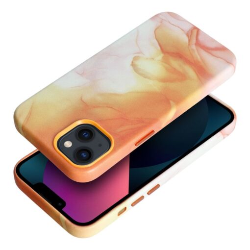 iPhone 13 umbris MagSafe kunstnahast lained oranz 1