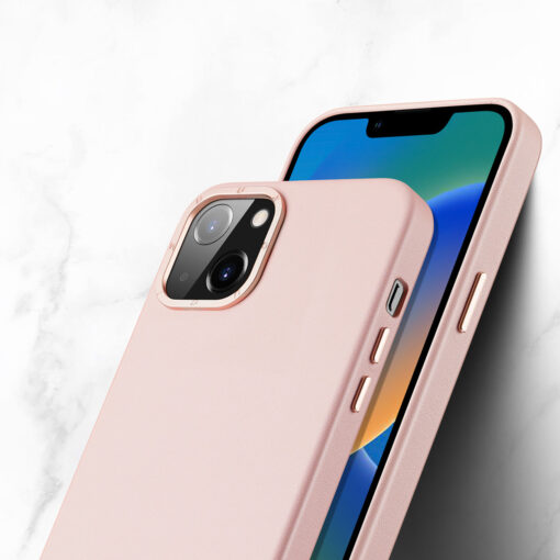 iPhone 14 PLUS umbris Dux Ducis Grit MagSafe okoloogilisest nahast roosa 5