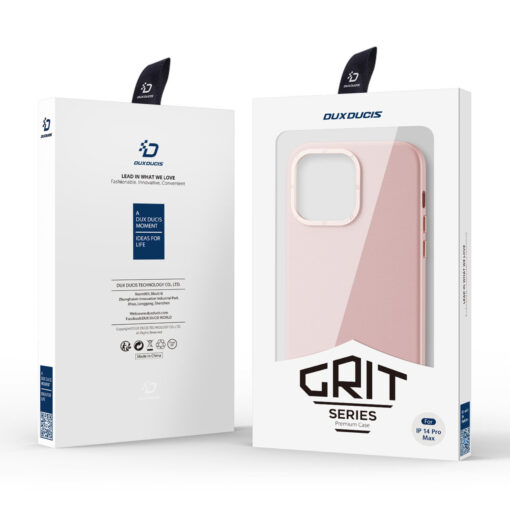 iPhone 14 PRO MAX umbris Dux Ducis Grit MagSafe okoloogilisest nahast roosa 10