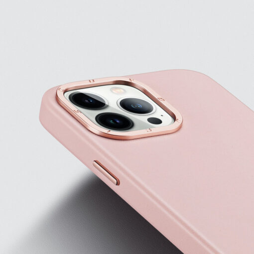 iPhone 14 PRO MAX umbris Dux Ducis Grit MagSafe okoloogilisest nahast roosa 6