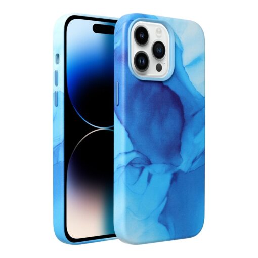 iPhone 14 PRO MAX umbris MagSafe kunstnahast lained sinine 2
