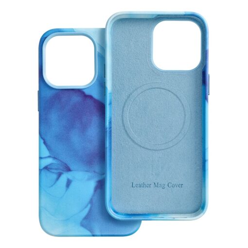 iPhone 14 PRO MAX umbris MagSafe kunstnahast lained sinine 6