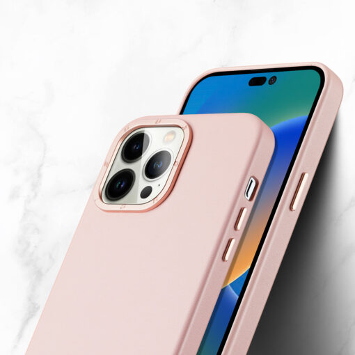 iPhone 14 PRO umbris Dux Ducis Grit MagSafe okoloogilisest nahast roosa 5