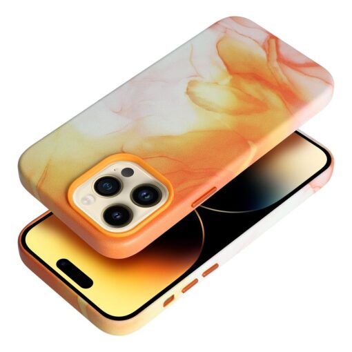 iPhone 14 PRO umbris MagSafe kunstnahast lained oranz