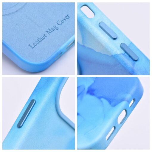 iPhone 14 PRO umbris MagSafe kunstnahast lained sinine 8