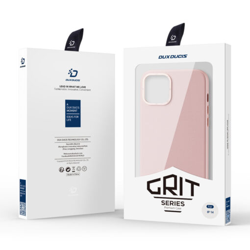 iPhone 14 umbris Dux Ducis Grit MagSafe okoloogilisest nahast roosa 10