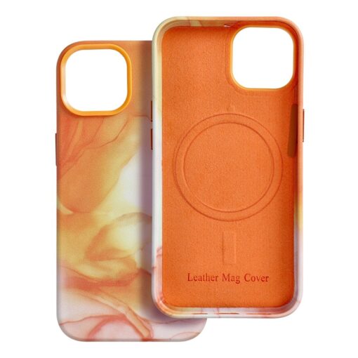 iPhone 14 umbris MagSafe kunstnahast lained oranz 6