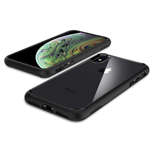 iPhone XXS umbris silikoonist raamiga Spigen Ultra Hybrid must 3