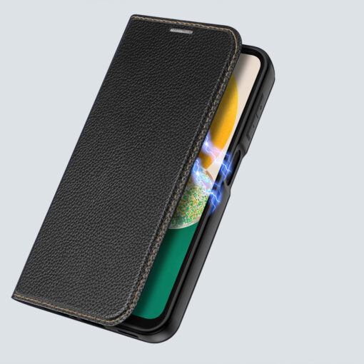 Samsung A14 kaaned kaarditaskuga Dux Ducis Skin X2 magnetiga sulguv must 5