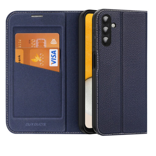 Samsung A14 kaaned kaarditaskuga Dux Ducis Skin X2 magnetiga sulguv sinine