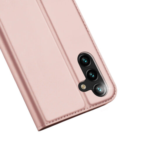 Samsung A14 kunstnahast kaaned kaarditaskuga DUX DUCIS Skin Pro roosa 2