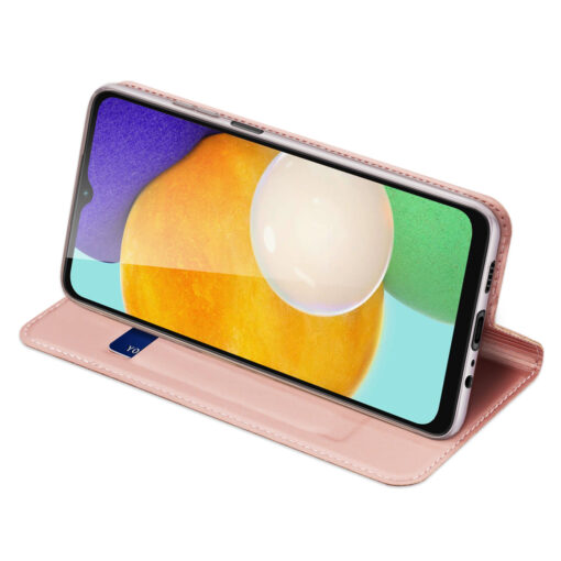 Samsung A14 kunstnahast kaaned kaarditaskuga DUX DUCIS Skin Pro roosa 4