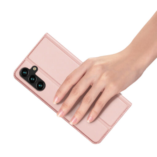 Samsung A14 kunstnahast kaaned kaarditaskuga DUX DUCIS Skin Pro roosa 6