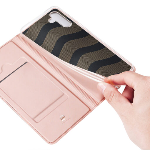 Samsung A14 kunstnahast kaaned kaarditaskuga DUX DUCIS Skin Pro roosa 7