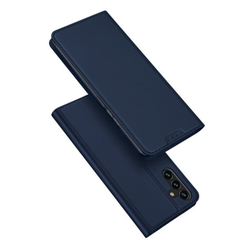 Samsung A14 kunstnahast kaaned kaarditaskuga DUX DUCIS Skin Pro sinine