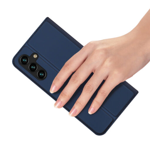 Samsung A14 kunstnahast kaaned kaarditaskuga DUX DUCIS Skin Pro sinine 6