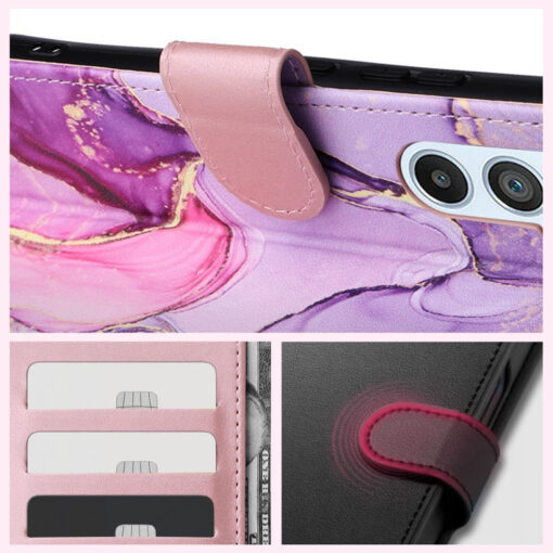 Samsung A14 umbris silikoonist roosa marmori imitatsiooniga 3