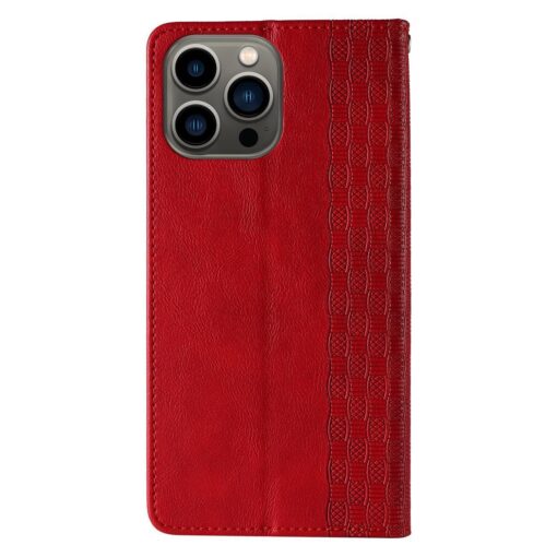 Samsung A34 kaaned mustriga kunstnahast kaarditaskuga punane 5