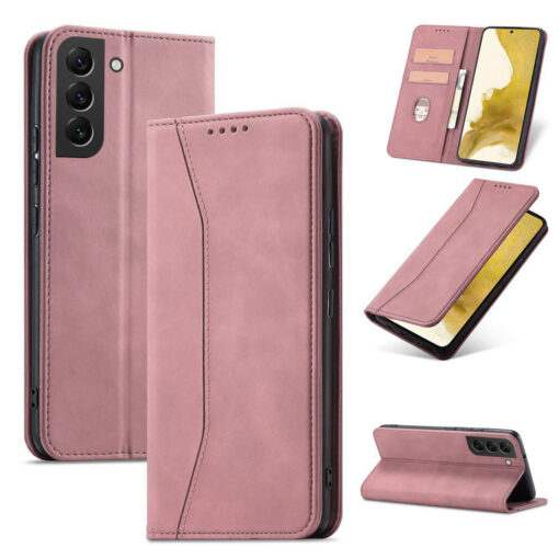 Samsung A34 kaaned vintage kunstnahast kaarditaskuga roosa 10