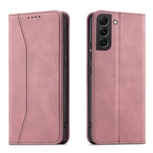 Samsung A34 kaaned vintage kunstnahast kaarditaskuga roosa 9