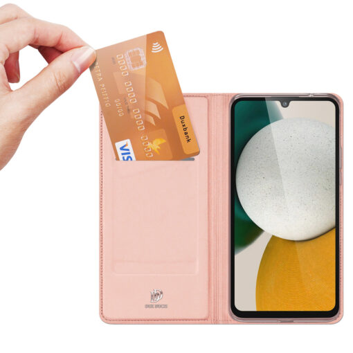 Samsung A34 kunstnahast kaaned kaarditaskuga DUX DUCIS Skin Pro roosa 1