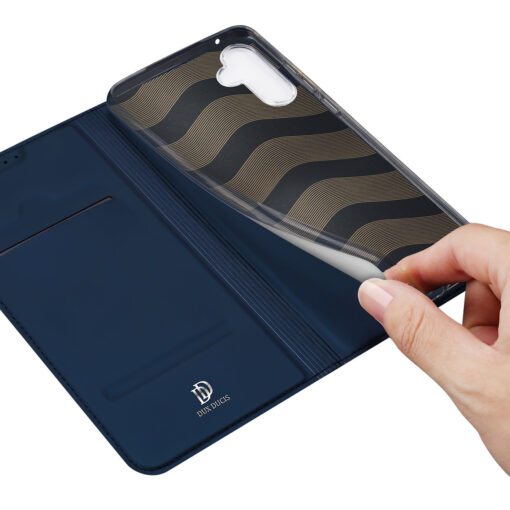 Samsung A34 kunstnahast kaaned kaarditaskuga DUX DUCIS Skin Pro sinine 7