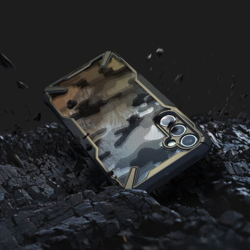 Samsung A34 umbris Fusion X Camo plastikust taguse ja silikoonist raamiga must 5