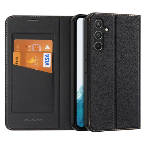 Samsung A54 kaaned kaarditaskuga Dux Ducis Skin X2 magnetiga sulguv must