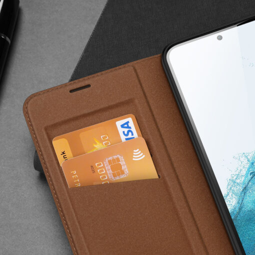 Samsung A54 kaaned kaarditaskuga Dux Ducis Skin X2 magnetiga sulguv pruun 6