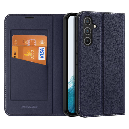 Samsung A54 kaaned kaarditaskuga Dux Ducis Skin X2 magnetiga sulguv sinine