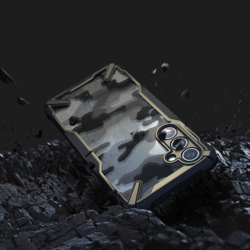 Samsung A54 umbris Fusion X Camo plastikust taguse ja silikoonist raamiga must 5