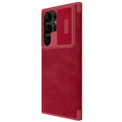 Samsung S23 ULTRA kaaned kaamera kaitsega Nillkin Qin Leather Pro nahast punane 1