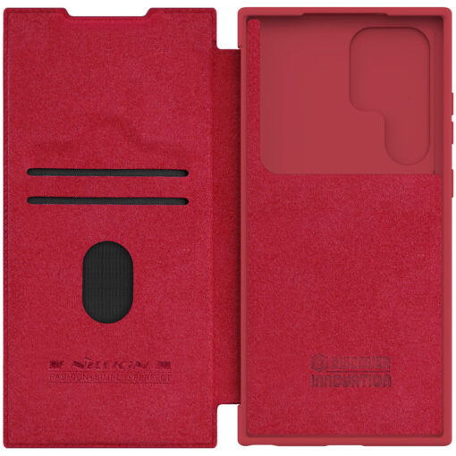 Samsung S23 ULTRA kaaned kaamera kaitsega Nillkin Qin Leather Pro nahast punane 4