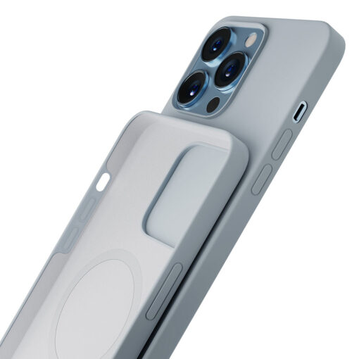 iPhone 13 PRO MAX umbris MagSafe silikoonist 3mk Hardy Silicone MagCase helesinine 3