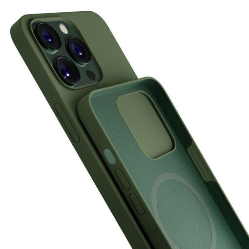 iPhone 13 PRO MAX umbris MagSafe silikoonist 3mk Hardy Silicone MagCase roheline 4