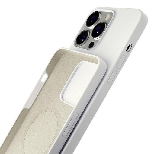 iPhone 13 PRO MAX umbris MagSafe silikoonist 3mk Hardy Silicone MagCase valge 3