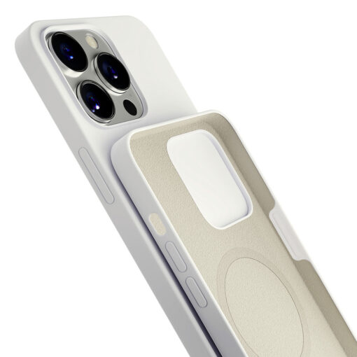 iPhone 13 PRO umbris MagSafe silikoonist 3mk Hardy Silicone MagCase valge 4