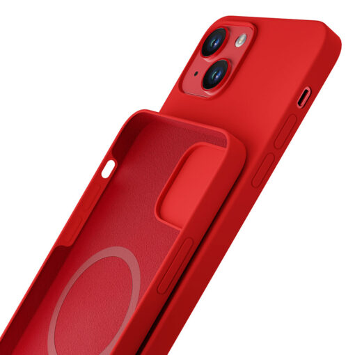 iPhone 13 umbris MagSafe silikoonist 3mk Hardy Silicone MagCase punane 3