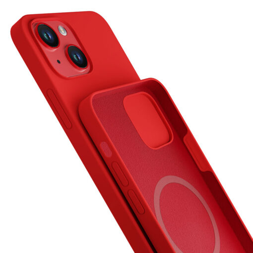 iPhone 13 umbris MagSafe silikoonist 3mk Hardy Silicone MagCase punane 4