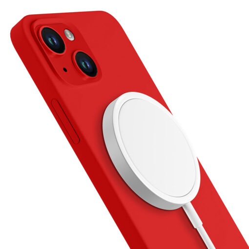 iPhone 13 umbris MagSafe silikoonist 3mk Hardy Silicone MagCase punane 5