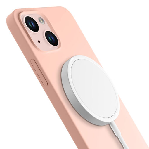 iPhone 13 umbris MagSafe silikoonist 3mk Hardy Silicone MagCase roosa 5