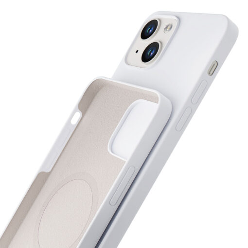 iPhone 14 PLUS umbris MagSafe silikoonist 3mk Hardy Silicone MagCase valge 3