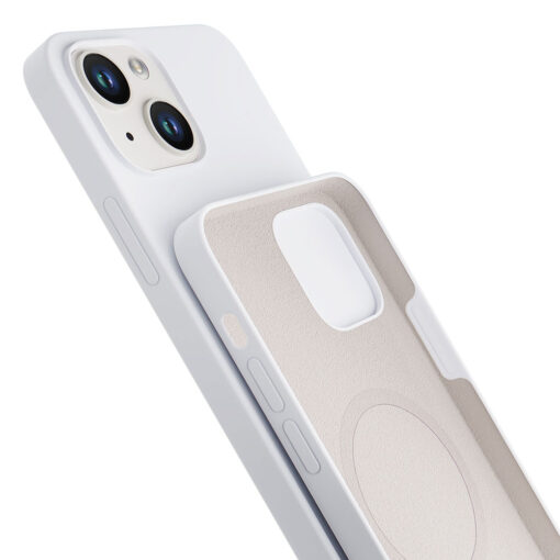iPhone 14 PLUS umbris MagSafe silikoonist 3mk Hardy Silicone MagCase valge 4