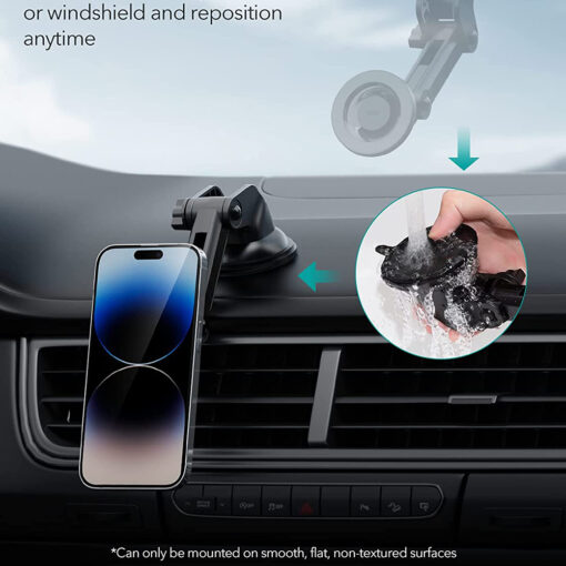 ESR Car Holder Halolock MagSafe telefonihoidik autosse armatuurile ja tuuleklaasile must 3
