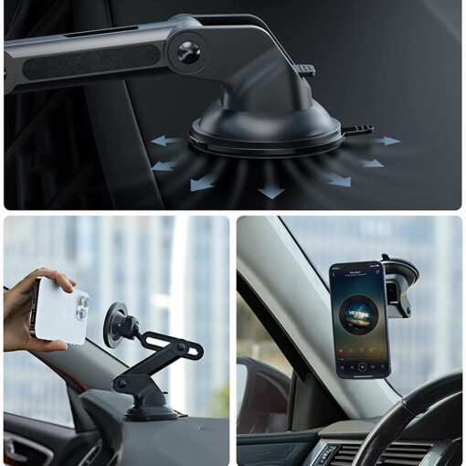 ESR Car Holder Halolock MagSafe telefonihoidik autosse armatuurile ja tuuleklaasile must 4
