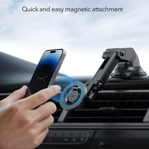 ESR Car Holder Halolock MagSafe telefonihoidik autosse armatuurile ja tuuleklaasile must 6